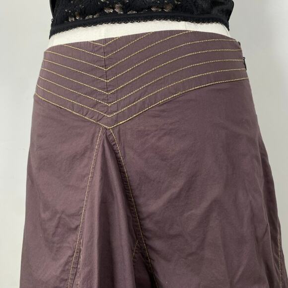 Vintage Old Navy Womens Y2K Chocolate Brown Midi Skirt Size 2 Boho Preppy Fairy - Picture 4 of 11